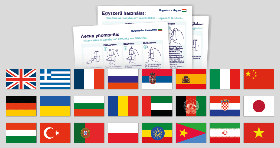 Inhalationsanleitungen in über 20 Sprachen