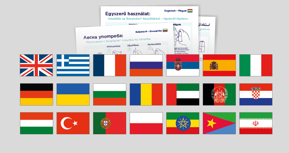 Inhalationsanleitungen in 21 Sprachen